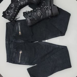 Joe's Jeans black double zipper Chelsea jeans